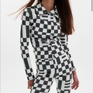 UNKNOWN SORUCE: SHRUNKEN PIXEL BUTTON CARDIGAN, ASPARAGUS